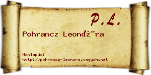 Pohrancz Leonóra névjegykártya
